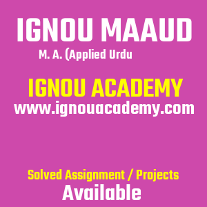 IGNOU MAAUD SOLVED ASSIGNMENT 2025 2026